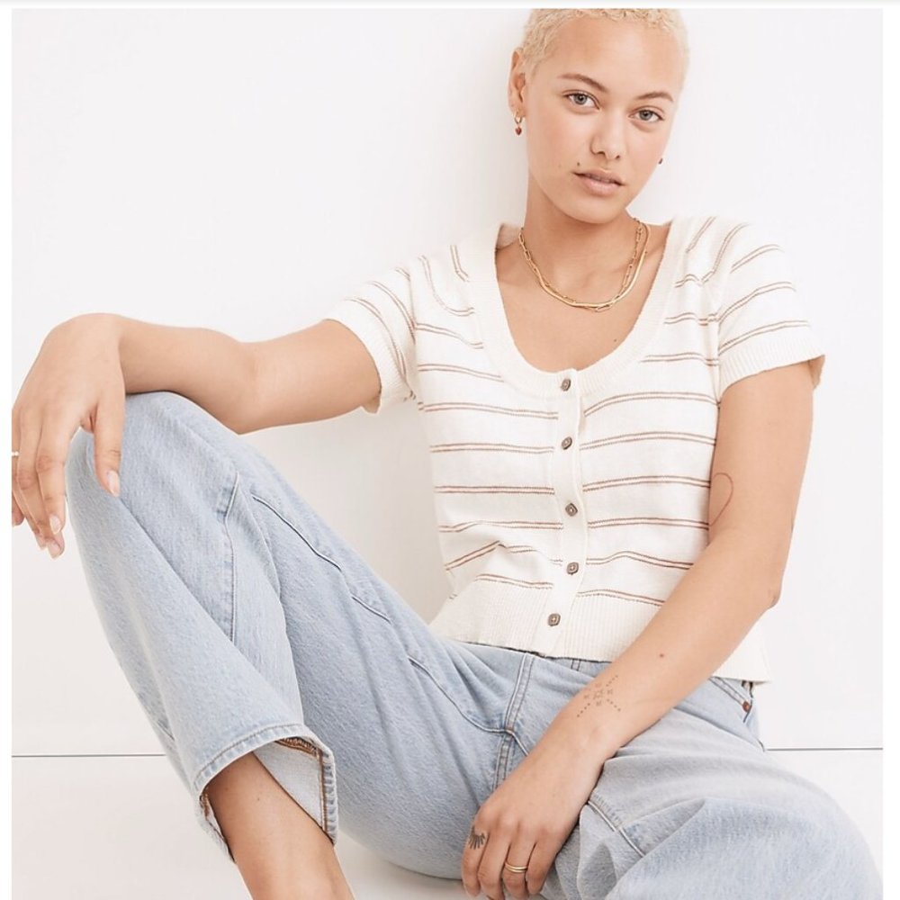 Madewell Linden Scoop Sweater Tee in‎ Stripe